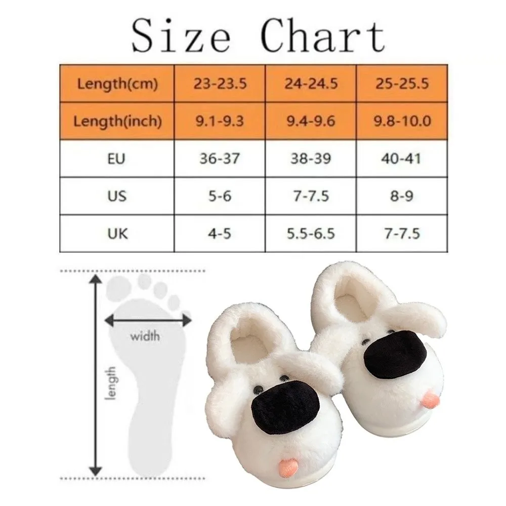 عارضة الإبداعية كبير الأنف جرو النعال لينة سميكة وحيد الكلب شكل النعال عدم الانزلاق الكرتون الشتاء المنزل النعال داخلي