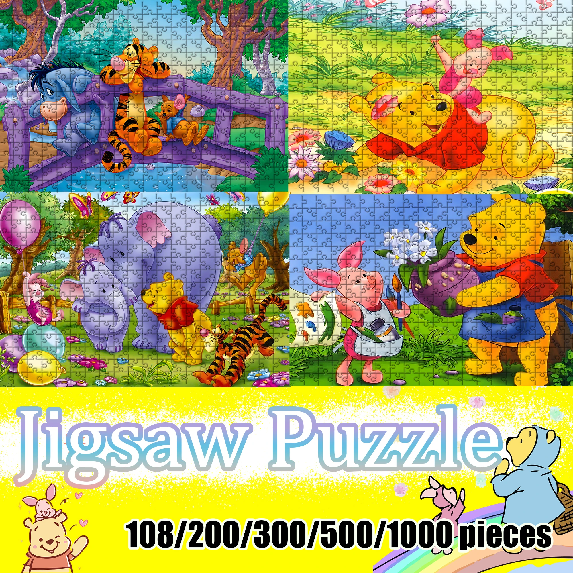 

Деревянный пазл с Винни-Пухом, 108/200/300/500/1000 деталей, высококачественная увлекательная игра для вечеринок, подарок на день рождения