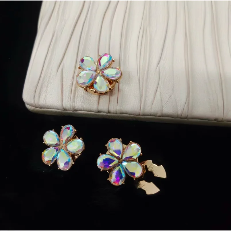 

5pcs Rhinestone Button Covers Detachable Clip-On Shirt Coat Decorative Buttons Sewing Button for DIY Blouses Clothing Women Men