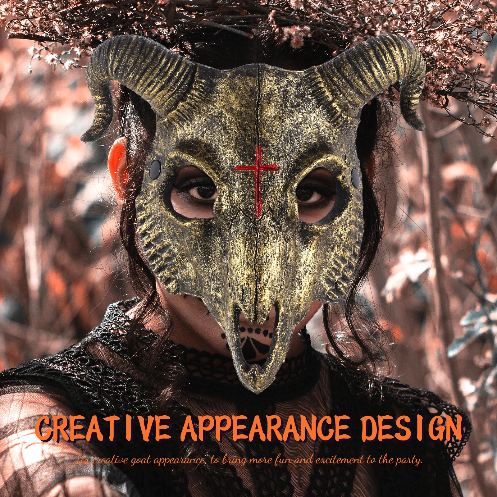 

Skull Facial Decoration Halloween Costume Mask Horror Style Party Memory for Boys Masquerade Pu Adults