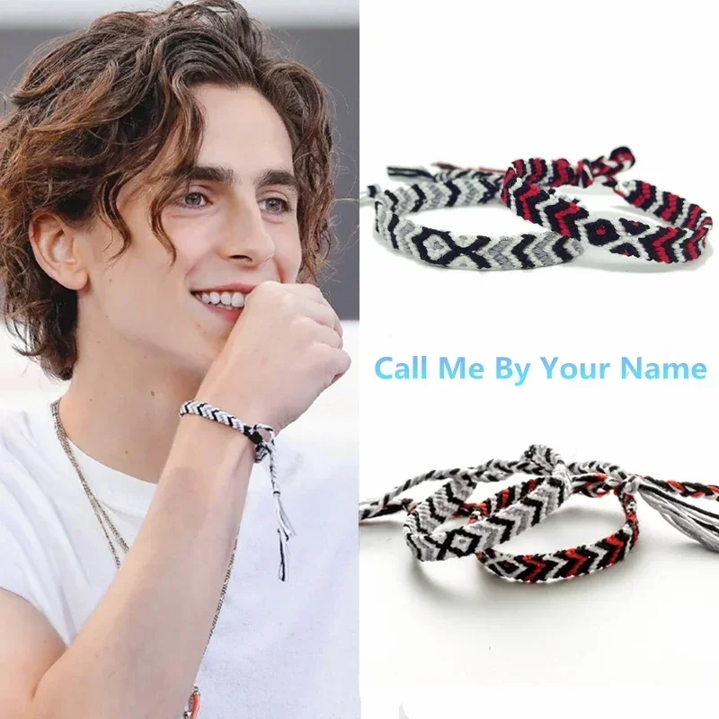 Movie Call Me By Your Name Cosplay Andre Aciman Hand Weave Friendship Bracelets Unisex Rope Chain Jewelry Prop Accessories Gift