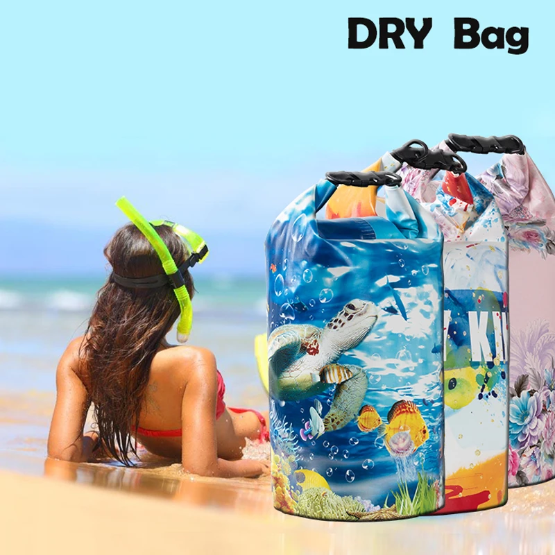 Bolsa impermeable de PVC para hombre y mujer, bolsa seca de compresión para natación al aire libre, buceo, kayak, 5L, 10L, 20L