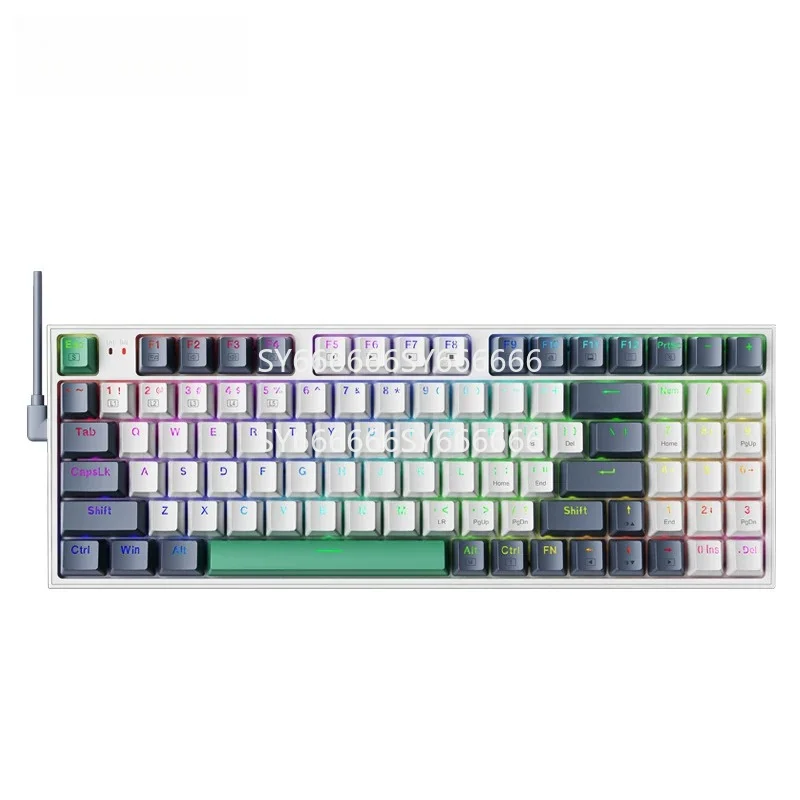 94 Keys Wired Gaming Mechanical Keyboard Hot Swap PBT Red Switch Office Laptop Use For Machenike K500B94