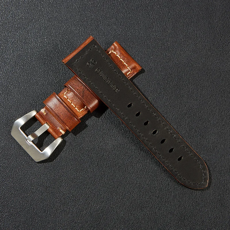 Watchband High quality Italian vintage oil wax leather strap for men Peina Panghai 20 24 26 22mm watch strap UTHAI Z121