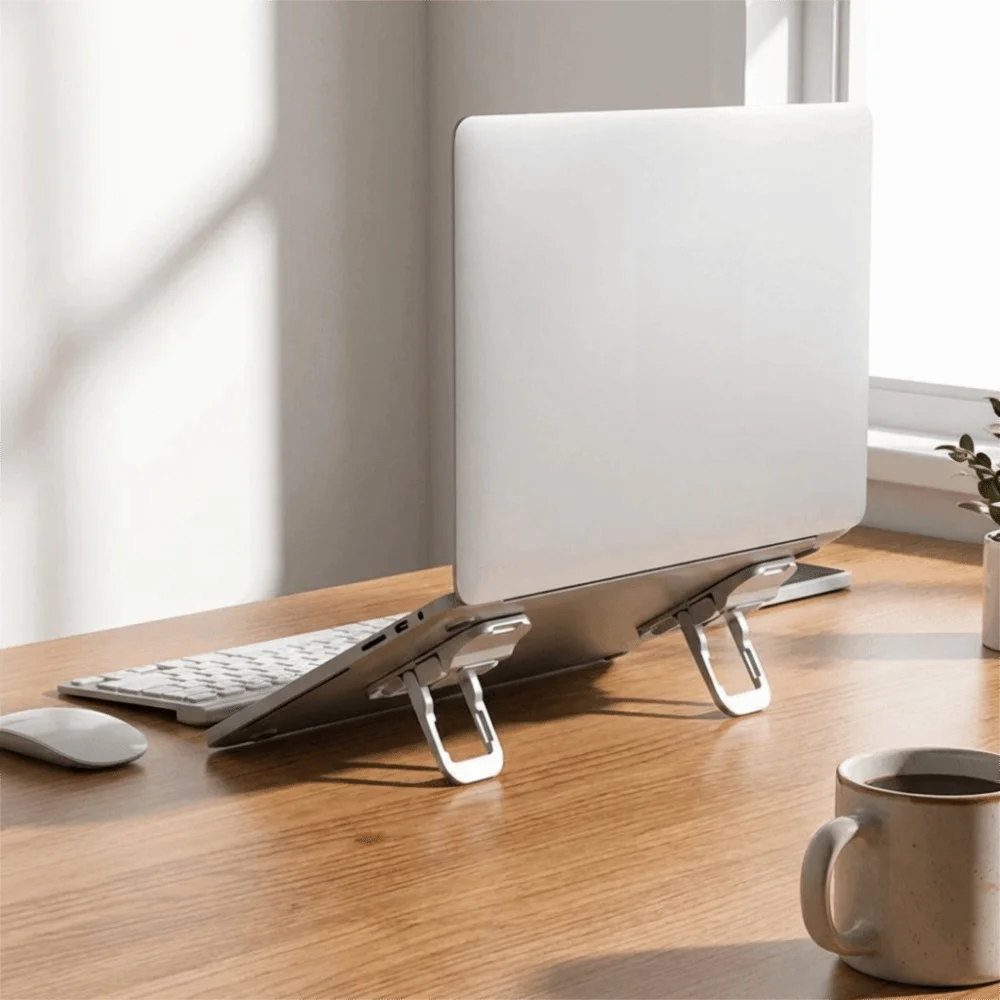 Mini Portable Adjustable Laptop Stand Invisible Design Ergonomic Foldable Stand Aluminum Support Keyboard Holder Phone Holder