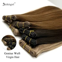 Extensiones de cabello humano Genius Weft, cabello humano Remy de 50G, extensiones de cabello brasileño invisibles, mechones de cabello