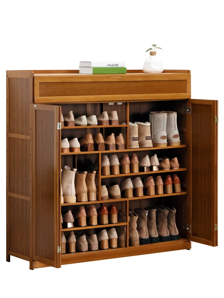 

Shoe cabinet home large capacity entrance hall solid wood European ultra-thin simple modern shoe cabinet