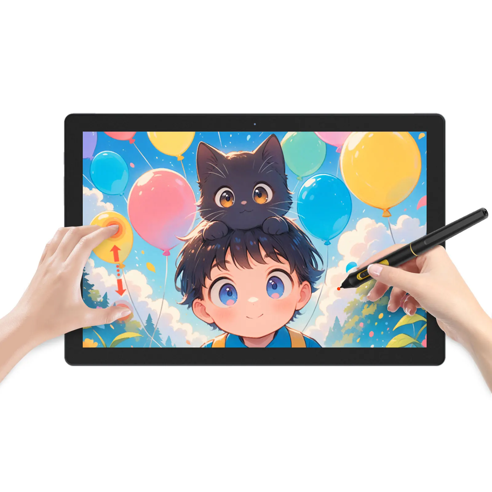 

BOSTO BT-101A Portable Graphics Drawing Tablet 10.1 Inch IPS Screen Display with Finger Touch Anti- Digital Art Drawing Pad