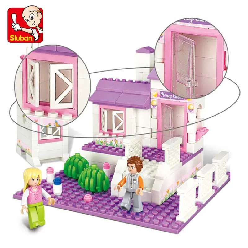 Sluban Building Block Toys Girls Dream Honey Cabin 193PCS Bricks B0156 Compatible With Leading Brands Construction Kits