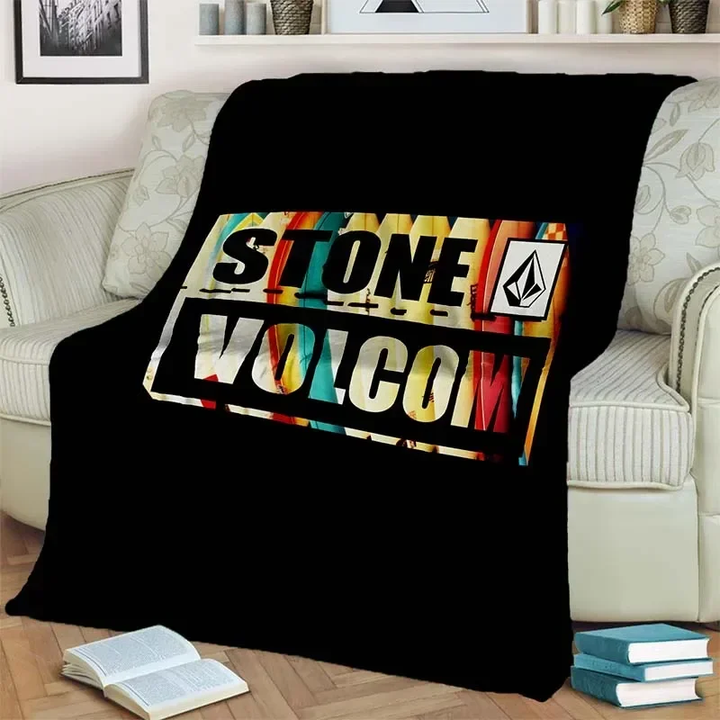 V-Volcom Skateboard Lightweight Flannel Throw Blanket,Multi-purpose Holiday Gift Blanket Warm And Soft Blankets All Seasons