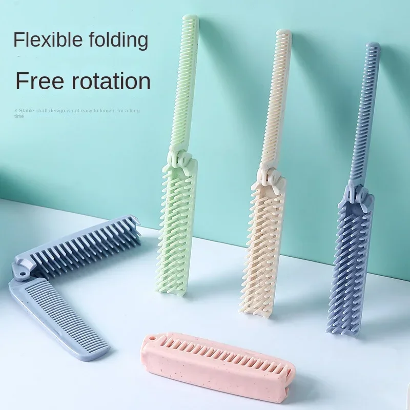 1pcs Portable Folding Comb Hair Brush Anti-static Travel Hair Brush Wheat Straw Folding Hairdressing Styling Beauty Tool