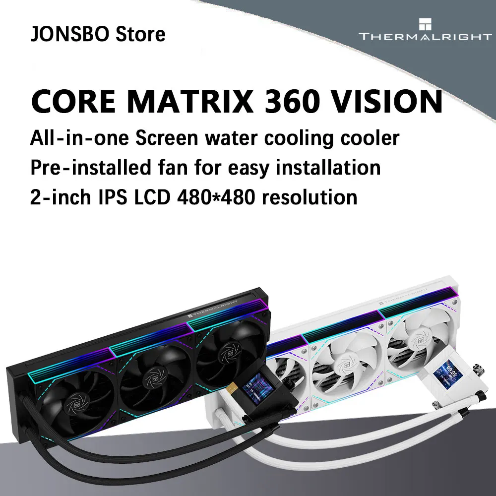 Thermalright CORE MATRIX 360 VISION 360MM All-in-one CPU Liquid Cooler 2” 320*240 resolution IPS LCD support LGA 1851 AMD AM5