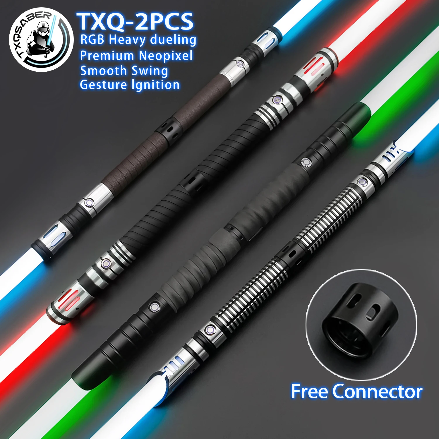 

TXQSABER 20Types Heavy Dueling NeoPixel laser sword Smooth Swing Metal Handle lightsaber FOC jedi sword Colors Change Cosplay