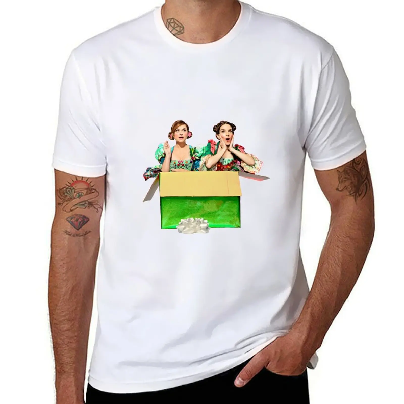 

Tina Fey & Amy Poehler - SNL Christmas Bumper T-Shirt man t shirts graphic t shirt for man 100 percent cotton T-Shirt