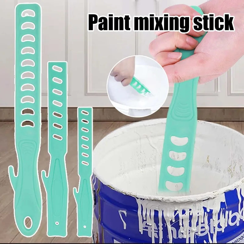Miscelatore di vernice multifunzionale Asta di agitazione Bastone Raschietto per tamburo in plastica Miscelazione Secchio manuale Strumento portatile Set di vernici a base d'acqua