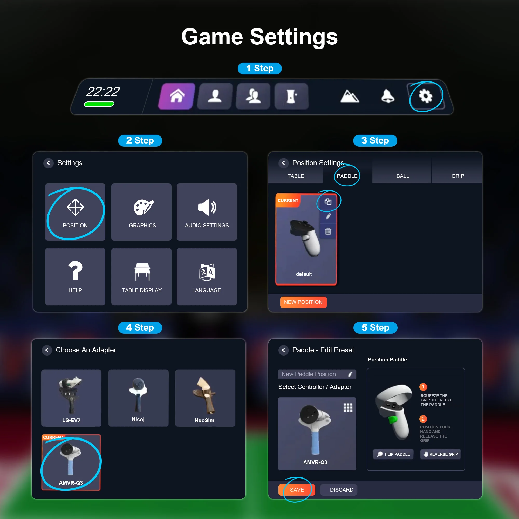 Sebelas Pegangan Dayung Permainan VR Tenis Meja untuk Oculus Quest 2 Penutup Lensa Pegangan Kabel Tautan untuk Aksesori Oculus Quest 2