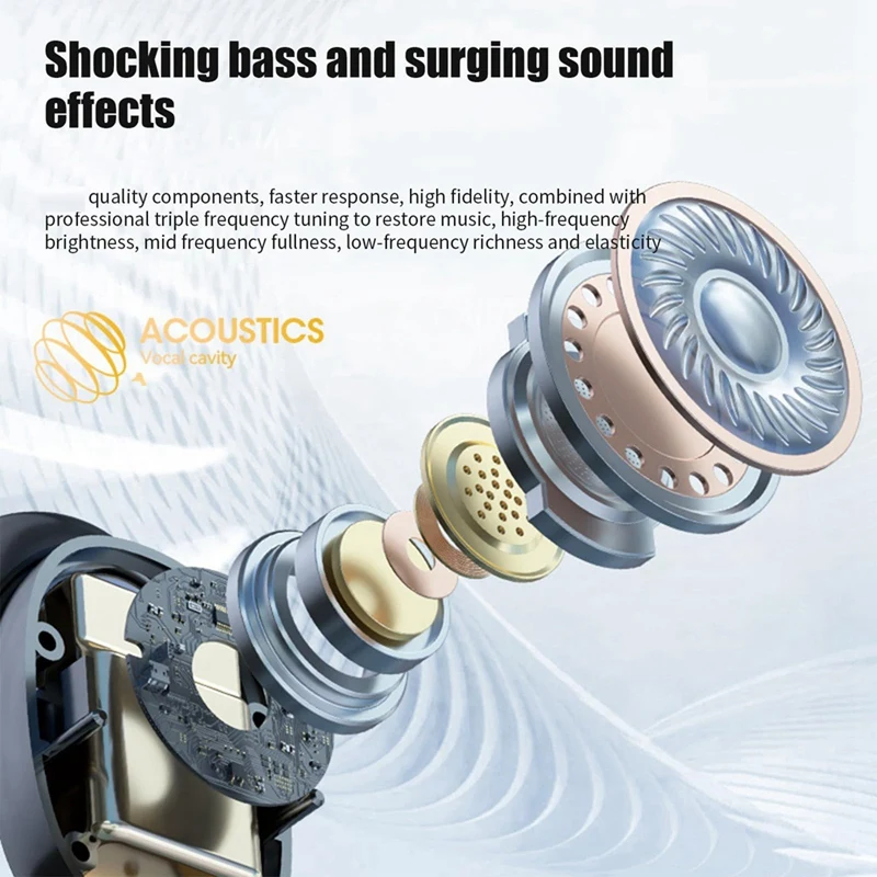 سماعات رأس رقمية لاسلكية مع حقيبة شحن ، إلغاء الضوضاء ، ميكروفون مدمج ، IPX4 مقاوم للماء متين ، بلوتوث