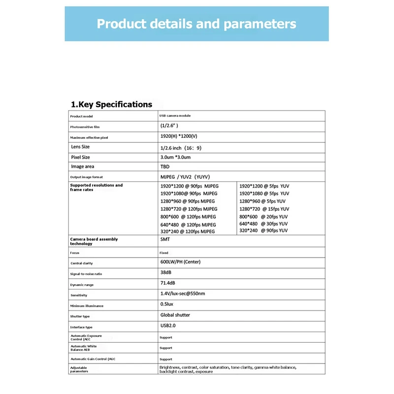 2MP AR0234 USB Camera Module Global Shutter Industrial Camera Module 120° Distortion-Free Len 1920x1080P/90 FPS [To&On-e]