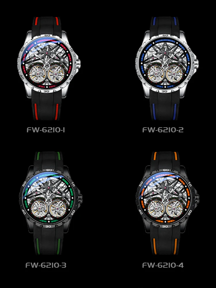 

42mm Sports Automatic Watch Stainless Steel Men's Luxury Watches Install Automatic mechanical Movement Transparent back Watches