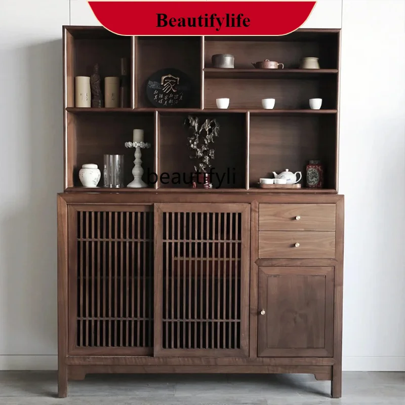 

DD132 Entry solid wood storage dining side cabinet Modern light luxury high-end storage cabinet, new Chinese dining cabinet