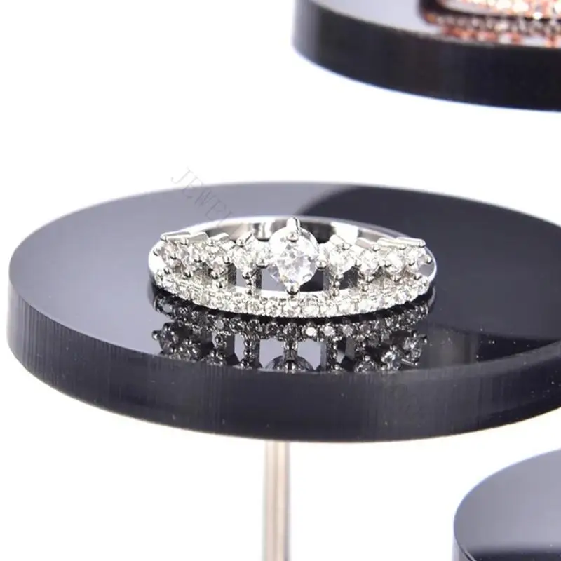 R7UF Stylish Transparent Jewelry Display Stand With Multi Level Design For Shop