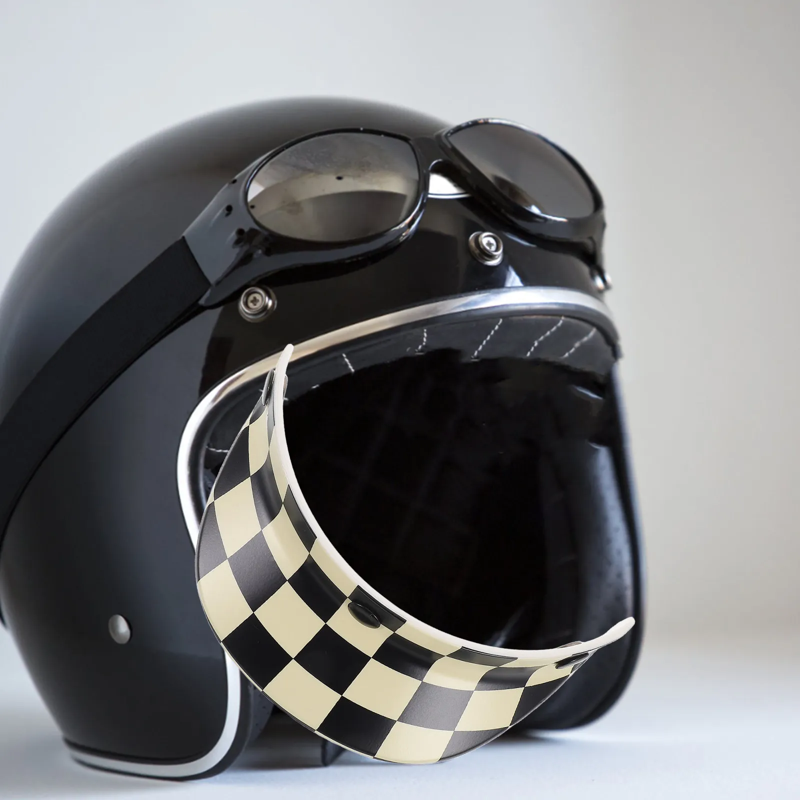 

Vintage Chic Visor for Motorcycle Half Helmets Replaceable 3-Snap Sun Shield Protective Lightweight Decorative Riding