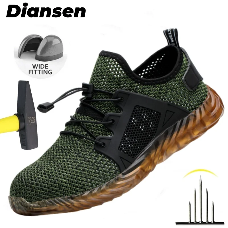 

Steel Toe Lightweight Breathable Sneakers Anti-puncture Indestructible Safety Shoes Non Slip Security Protective Shoes for Men