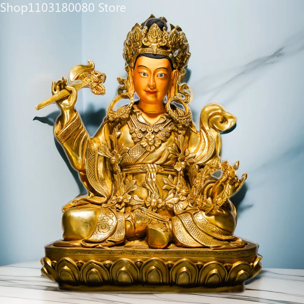 30cm Copper gilding carving Tibetan King Gesar buddha statue Tibet buddhism Dharma God sculpture Decor Large size