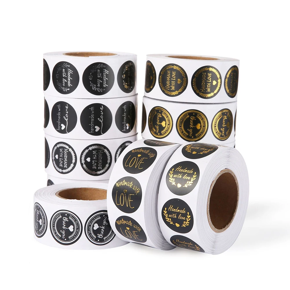 

500 Pcs Seal Sticker Roll Name Scrapbooking Large Circle Stickers Gift Sealing Label