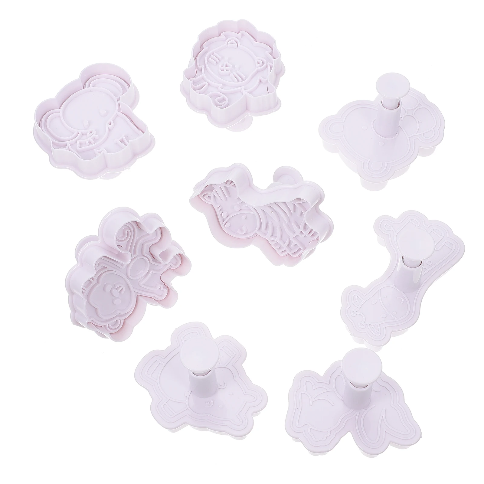 

8 pcs Biscuit Mold Cookie Baking Tool Plastic Supplies Animal Shape Three-dimensional Reusable Easy Clean Portable Home Bakery