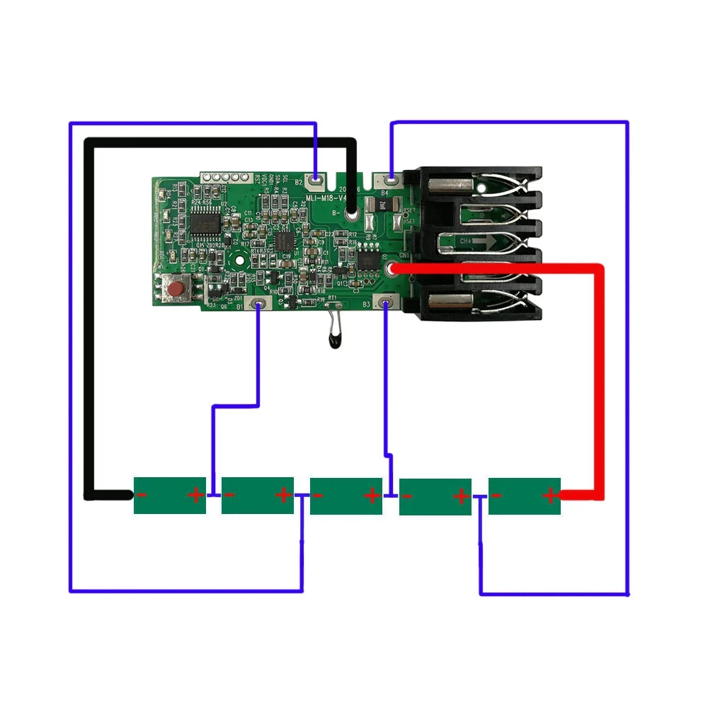 Papan sirkuit pelindung baterai Lithium, pengganti alat listrik papan PCB 18V 2 buah