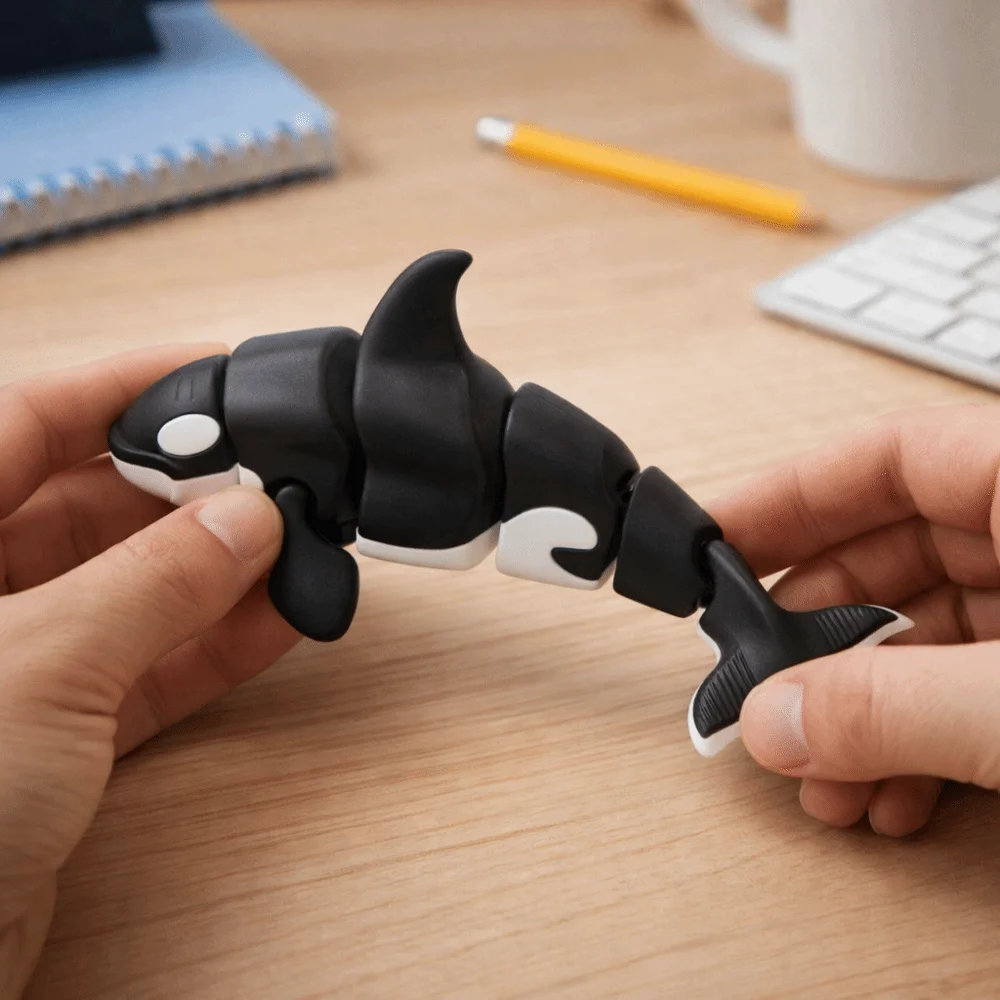 Cute Flexible 3D Printed Animal Joint Mini Unique Marine Animal Model Multi-Joint Movable Simulation Animal Desk Decor