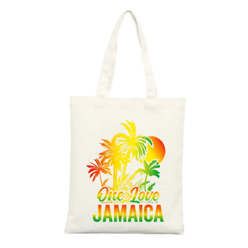 Canvas Tote Bag with Palm Tree and Sunset Graphic, Ideal for Summer Beach Outings and Casual Shopping