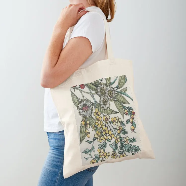 

Retro Australian Native Floral Tote Bag personalized tote bag woman shopping bag shopper bags Big