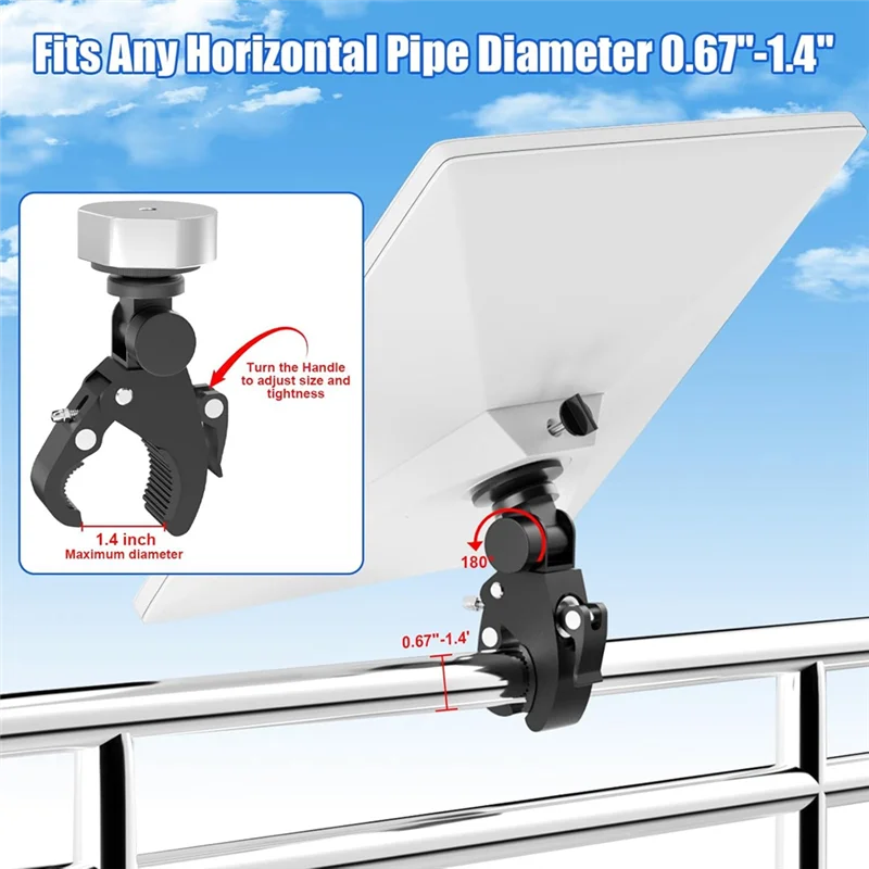 

Надежное для мини-крепления Starlink, регулируемое угловое крепление на столб для лестниц на колесах, направляющих для яхт и багажников на крышу для Starlinkmin
