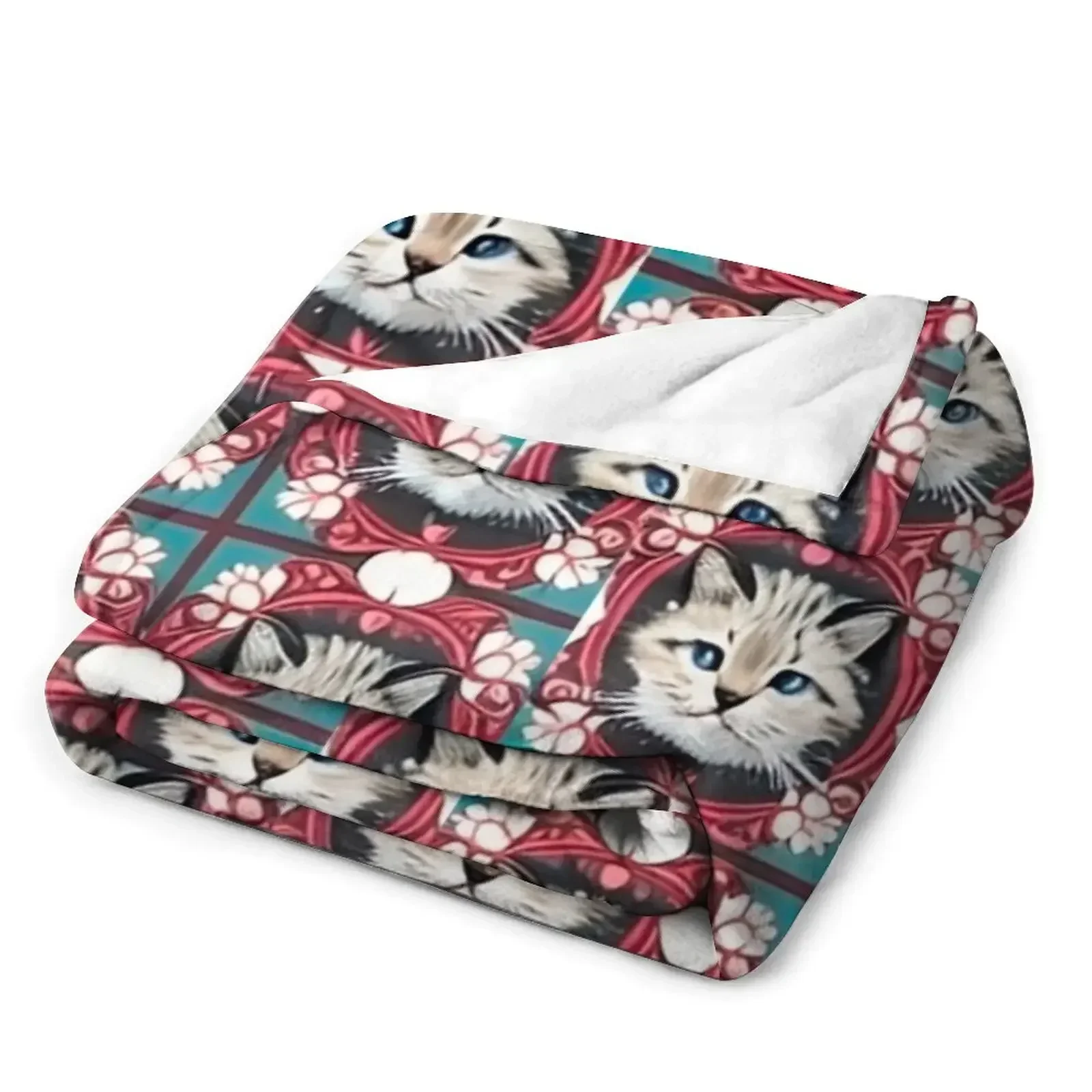 modello gatto Coperta da tiro Regalo personalizzato Coperte di design di lusso da picnic