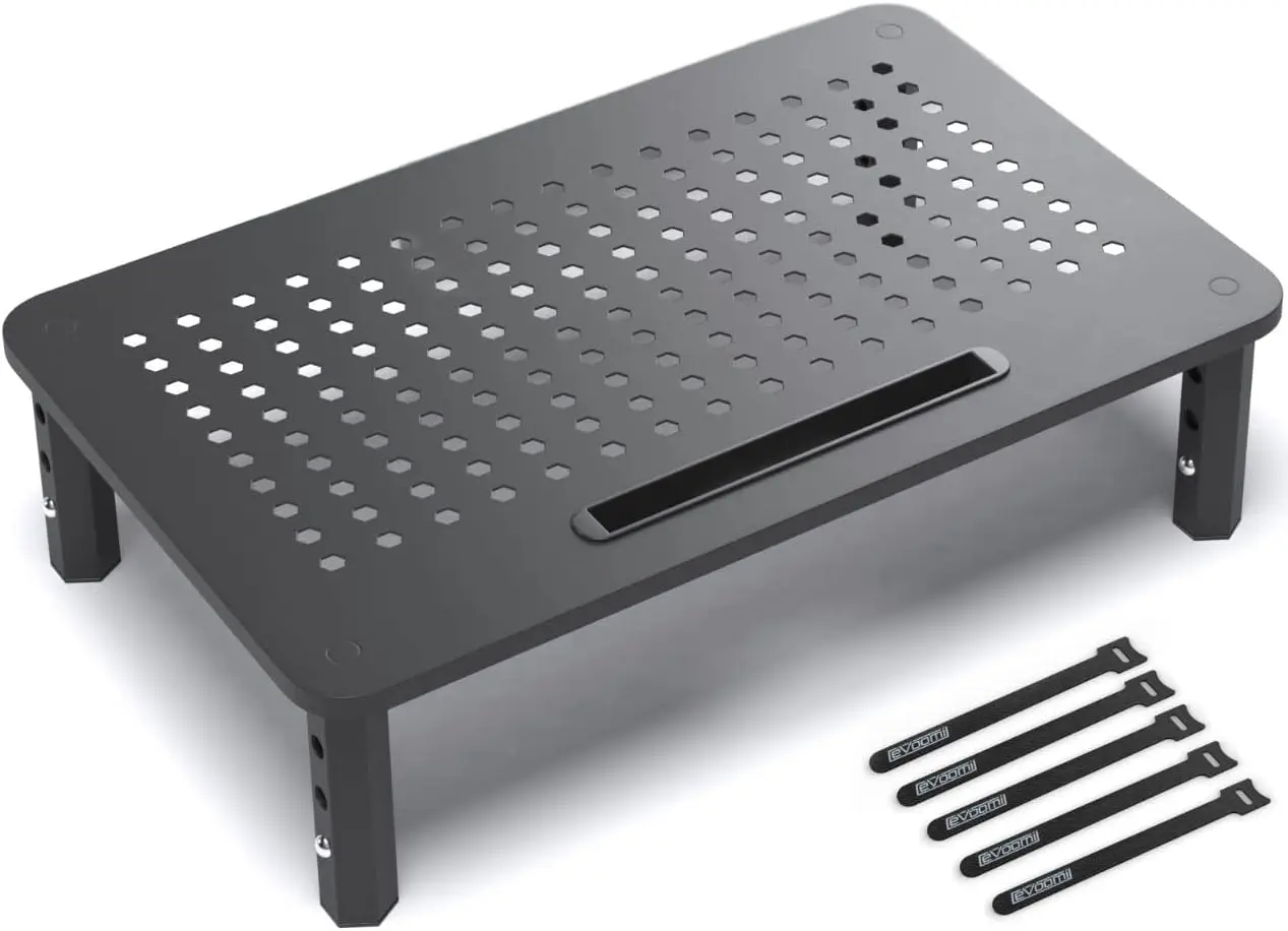 

Monitor Stand Riser - Upgraded for Faster Productivity - Anti-Skid, HD Hexagonal Steel - Free Cable Ties - Computer Stand for Laptop, Desktop, Printer, iMac (Simple)