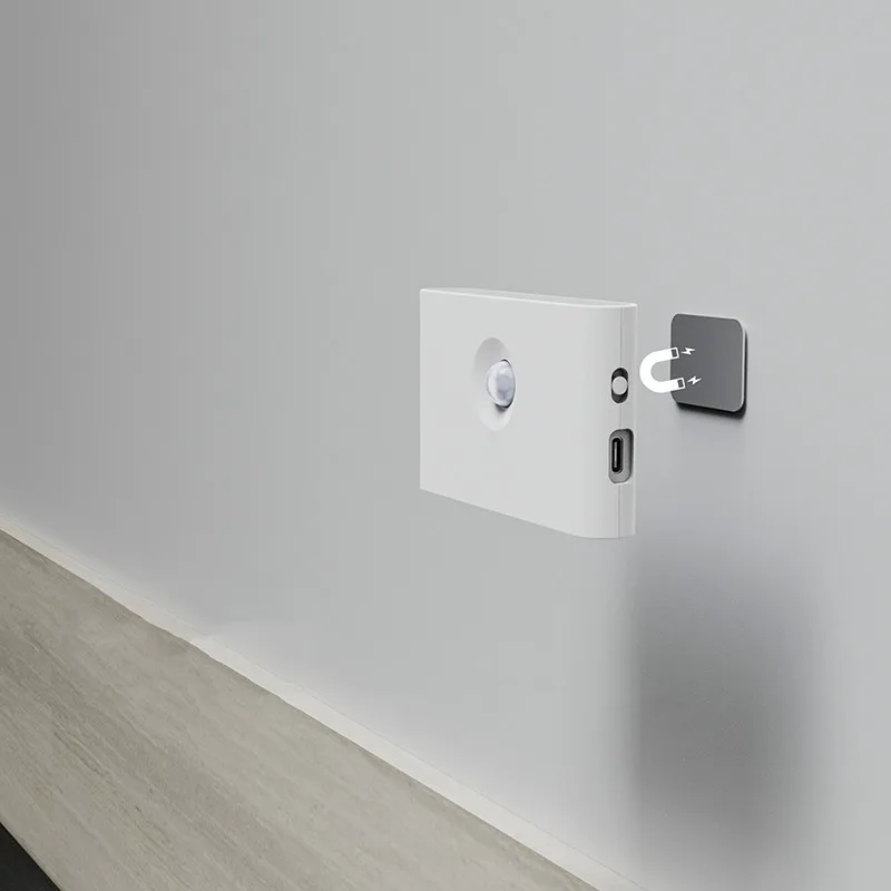 مستشعر الحركة ضوء ليلي ذكي ، حثي ليد ، نوع سي قابل لإعادة الشحن ، مصباح استشعار بشري ، ضوء بشري مغناطيسي