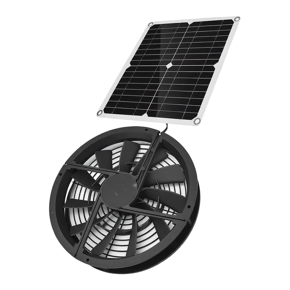 15W Monocrystalline Solar Panel with 10 Inch Circular Fan for Natural Airflow Solar Powered Ventilation System