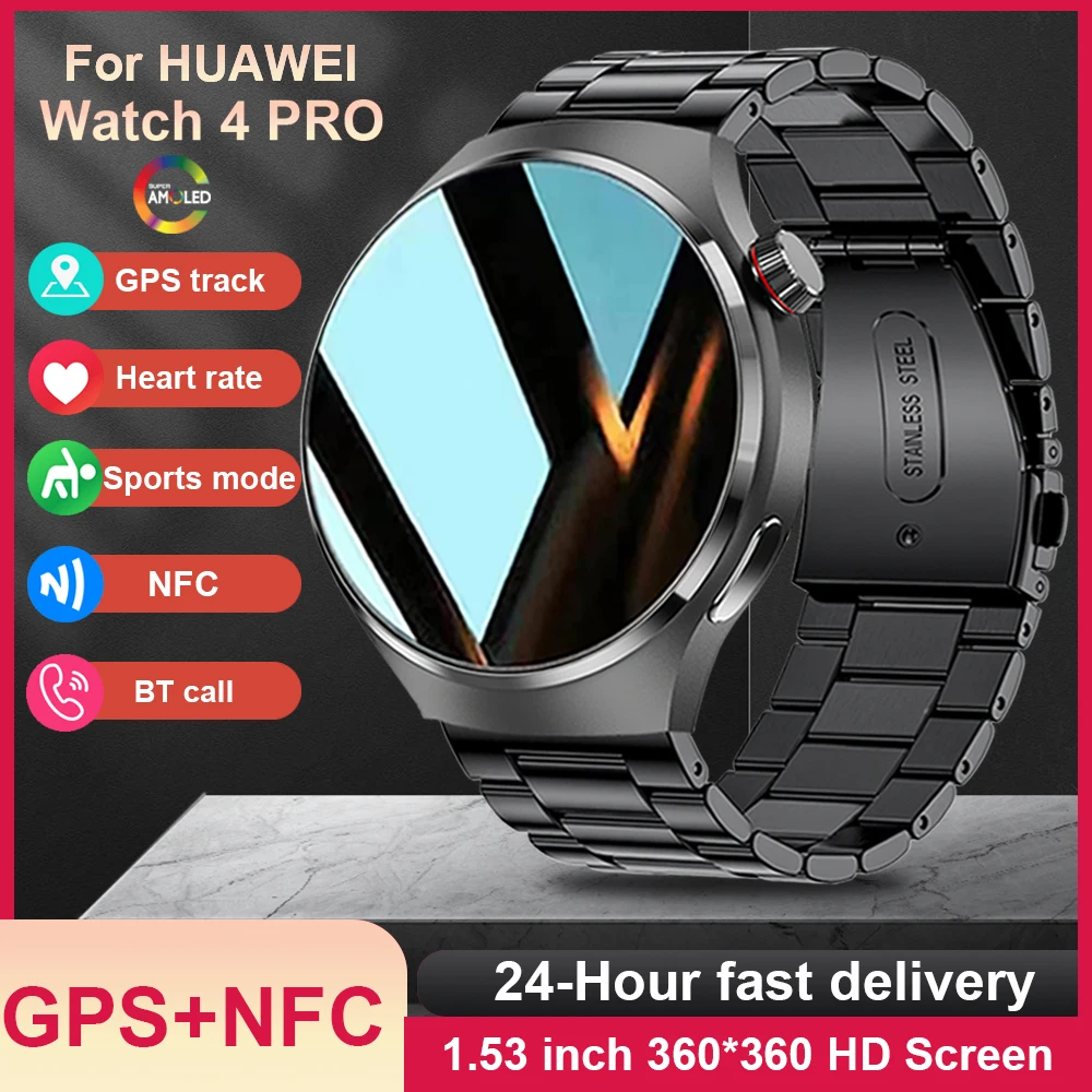 화웨이 GT4 프로 스마트 워치 남성용 360x360 AMOLED HD 스크린 NFC GPS 궤적 블루투스 통화, IP68 방수 남자 스마트워치, 신제품 