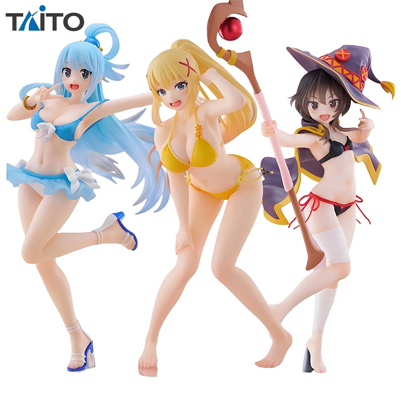 

In Stock Original TAITO Kono Subarashii Sekai Ni Shukufuku O! Coreful Doll Megumin Aqua Darkness PVC Action Figure Children Toy
