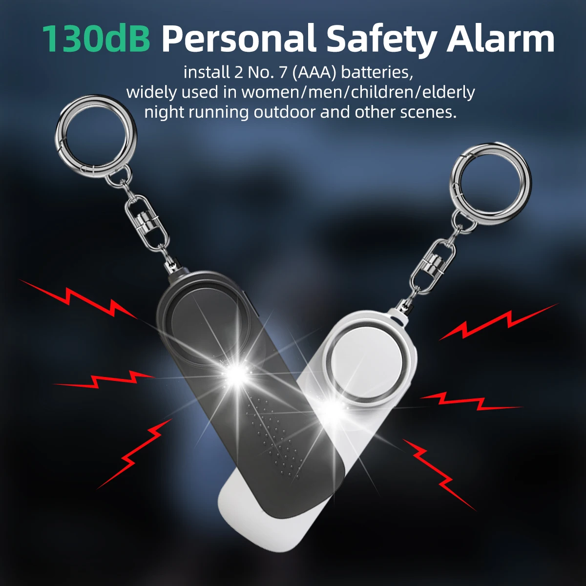 Anmone 130db حماية تنبيه الدفاع الشخصي صفارة الإنذار المضادة للهجوم الأمن للأطفال فتاة النساء الأكبر سنا تحمل بصوت عال إنذار الذعر