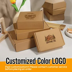 10pcs / Brown gift carton 3-layer corrugated packaging transportation carton cardboard carton box, express delivery paper box 