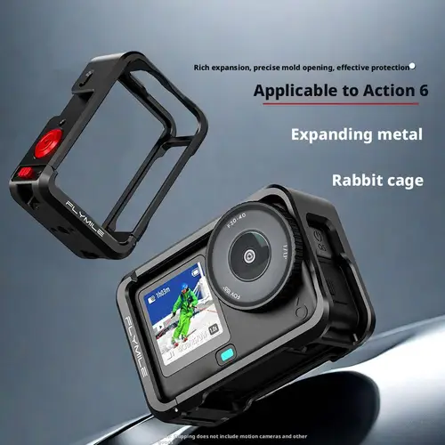 Jaula de Metal para DJI Osmo Action 6, con tapa de lente, marco protector de aleación de aluminio, funda de montaje para cámara, accesorios OA6