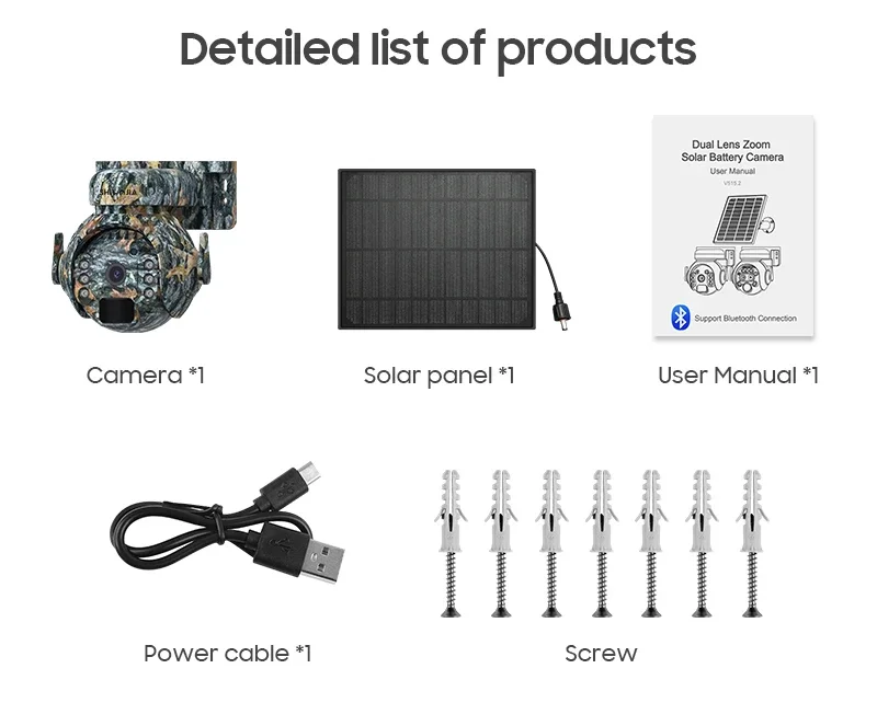 SHIWOJIA 4K 8MP 12X Zoom 4G Solar Security Cameras Wireless Outdoor 360° View Animal Monitoring Camouflage Color Battery PTZ Cam
