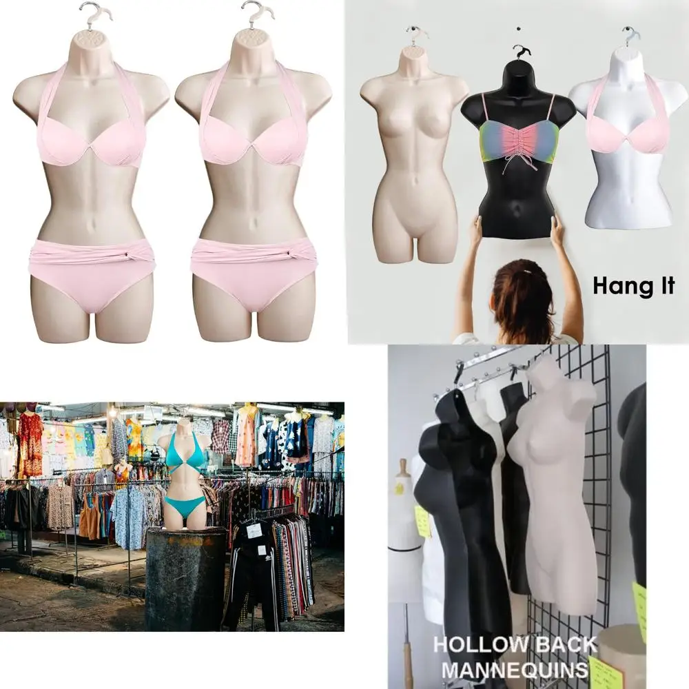 

Stackable Hollow Back Female Mannequin for Dress Form Display, Ideal for T-Shirt and Countertop Presentations