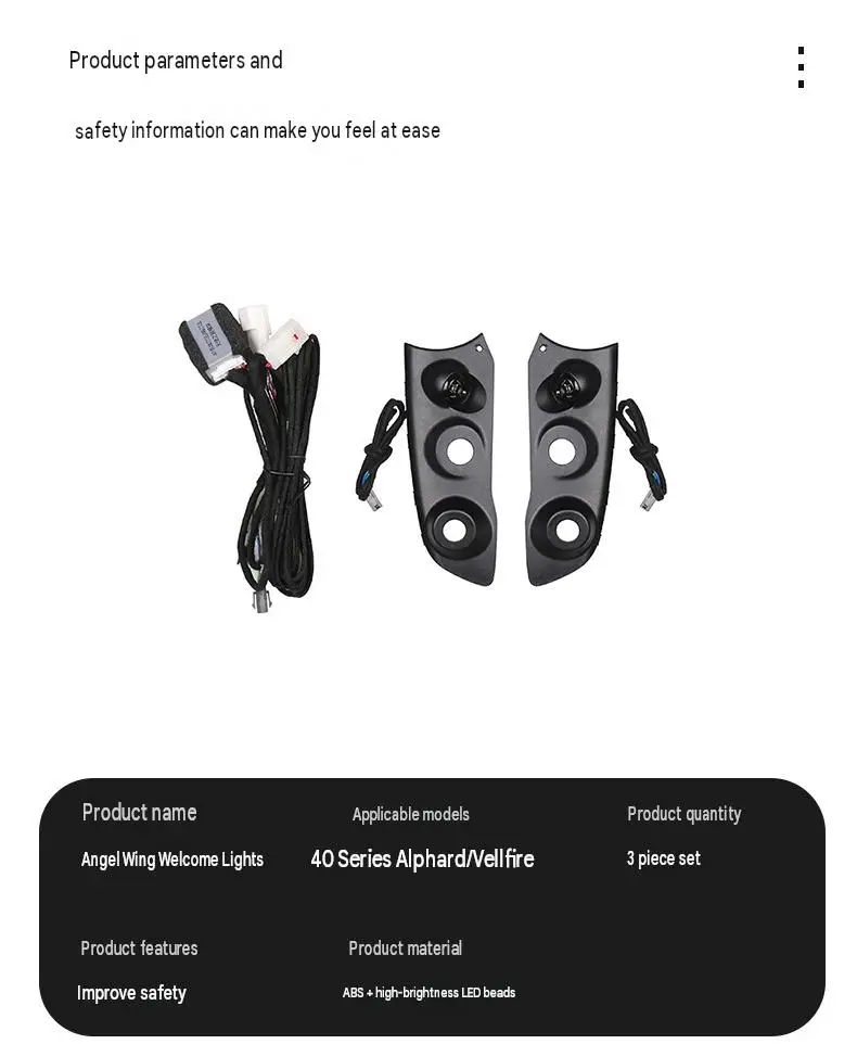 Car Angel Wing Welcome Projection Lights for Toyota Alphard Vellfire 40 Series, LHD or RHD Variant Exterior Lighting Accessory