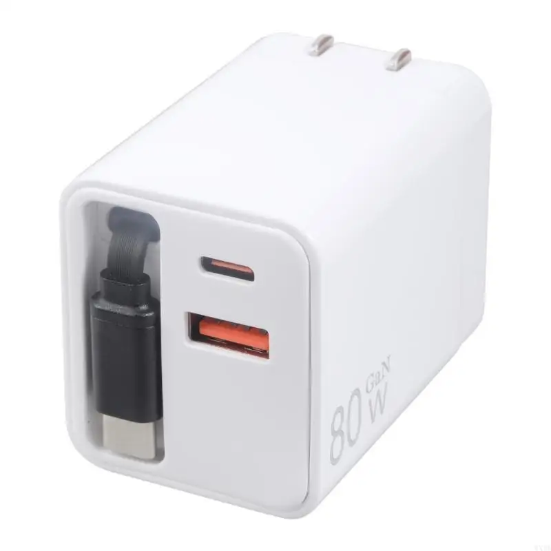 80W Retractable USB C Cable 3 Devices Simultaneous Fast