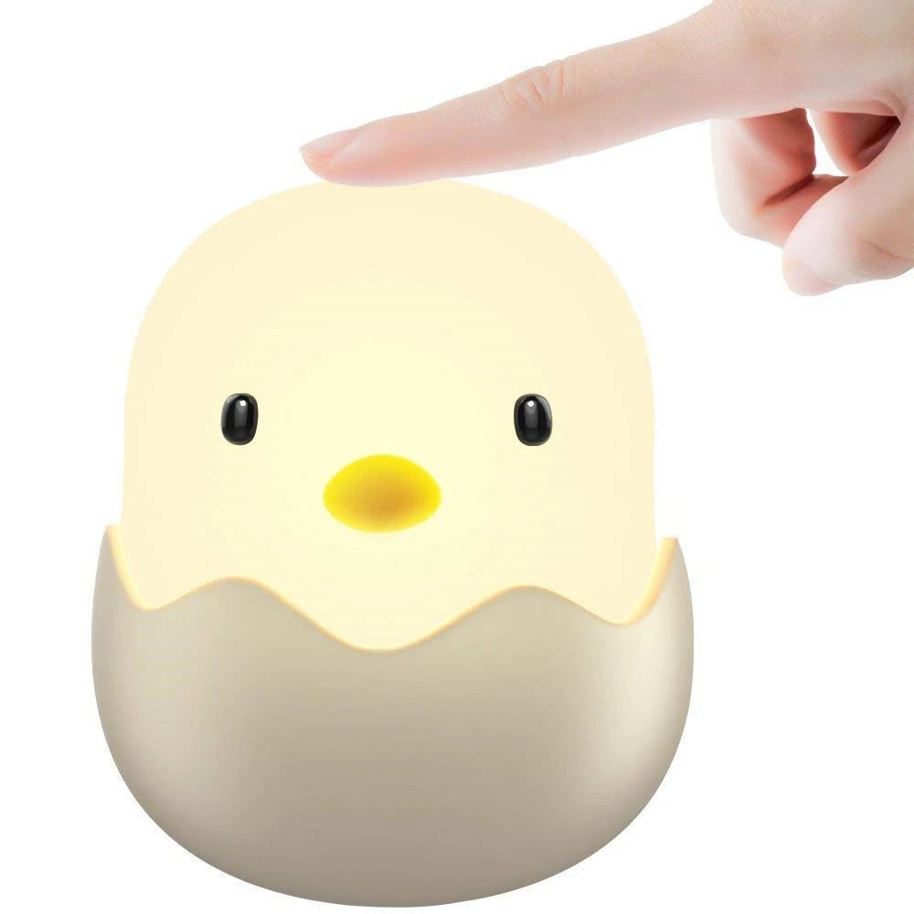 เด็กแบบใหม่ Chick Night Light Soft ซิลิโคน Baby Night Light Touch Sensor ที่สร้างสรรค์น่ารักเปลือกไข่เด็ก Lampu Tidur