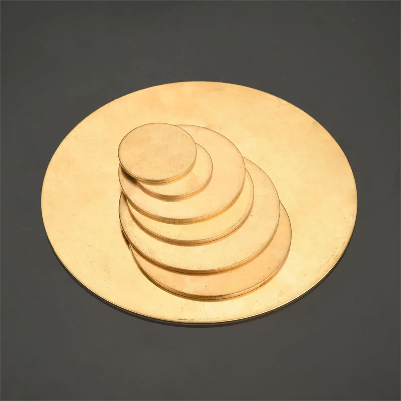 1-2pcs Brass Disc Round Plate Sheet Diameter 20mm 30mm 50mm 60mm 80mm 100mm 150mm 200mm Solid Pure Copper Sheet Plate T0.5-20mm